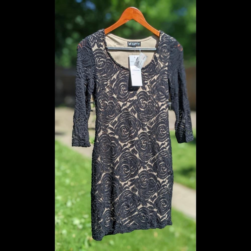 Sexy black lace dress